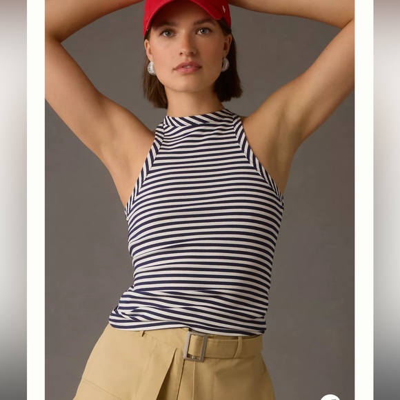 Anthropologie Tops - NEW‼️Maeve by Anthropologie Ribbed Tank -Navy MEDIUM